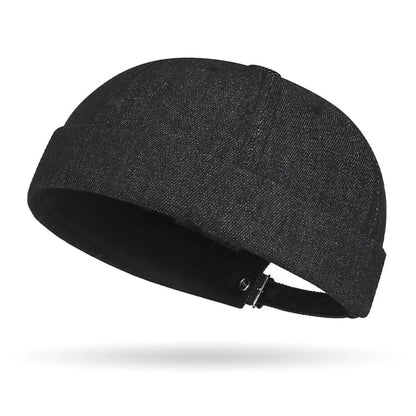New Solid Color Denim Beanie Hats Adjustable