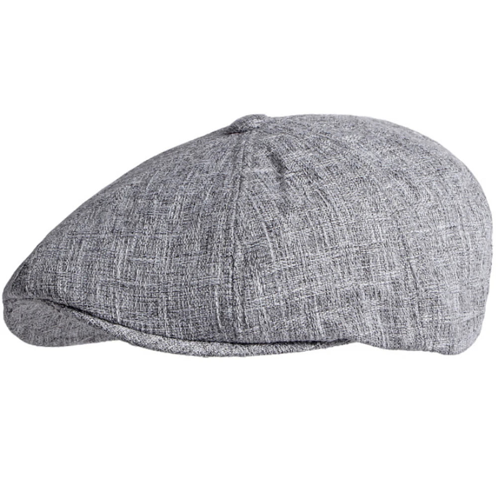 Men Beret Women Spring Summer Hat Breathable Linen Ivy Flat Cap