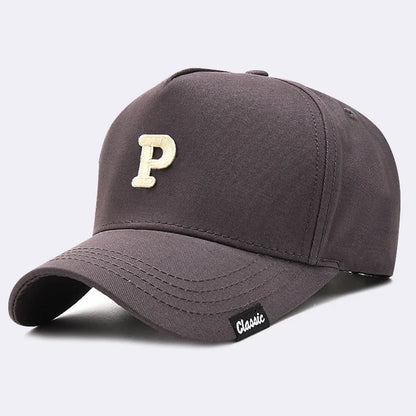 Big Head Hard Cotton 5 Panels Baseall Cap Outdoors Leisure Curved Peak Sun Hat