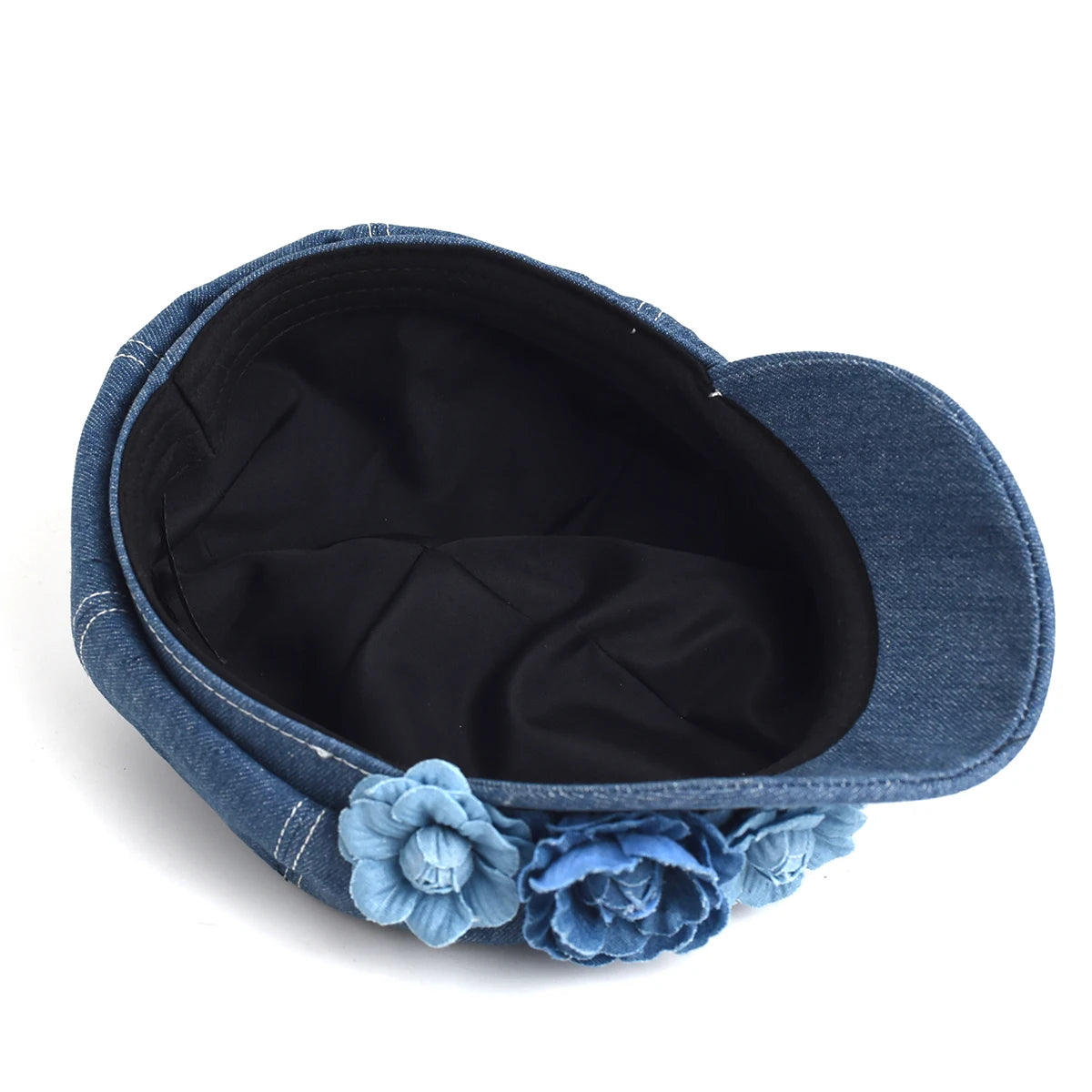 Women's Denim Beret Fashion Ladies Trendy Octagonal Hat