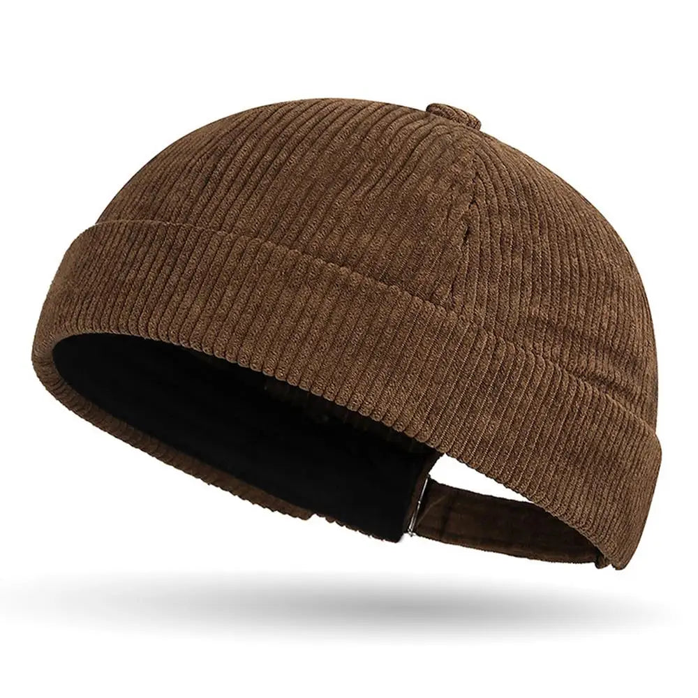 New Corduroy Brimless Cap For Men Women Adjustable