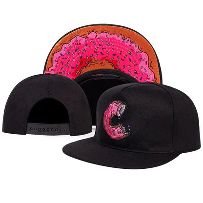 Unisex Doughnut Embroidery Hip Hop Hats Outdoor Adjustable Casual Sunscreen Hat
