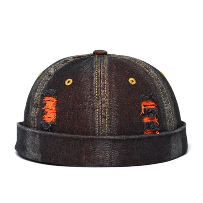 Fashion Vintage Docker Cap Rolled Cuff Adjustable Melon Cap