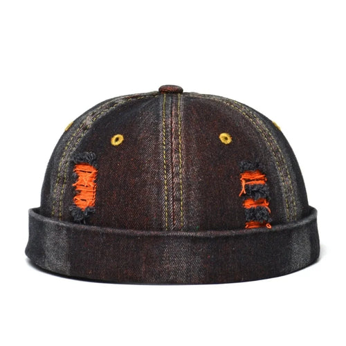 Fashion Vintage Docker Cap Rolled Cuff Adjustable Melon Cap