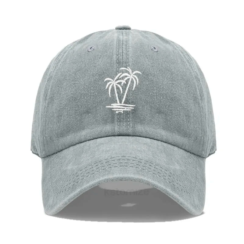 Coconut Tree Embroidery Baseball Cap