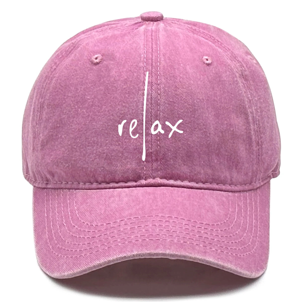 Washed Cotton Snapback Baseball Hat Artistic Text Relax Snapback Hat