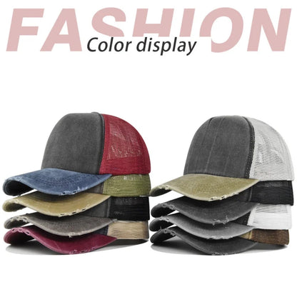 Unisex Color Block Broken Style Baseball Hats