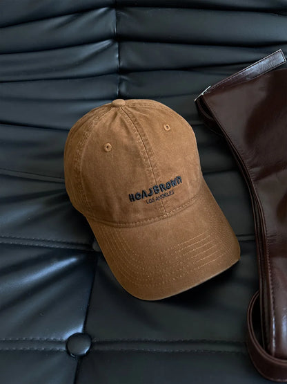 Korean Style Washed Baseball Cap With Letters, Fashion Unisex Soft Top Snapback