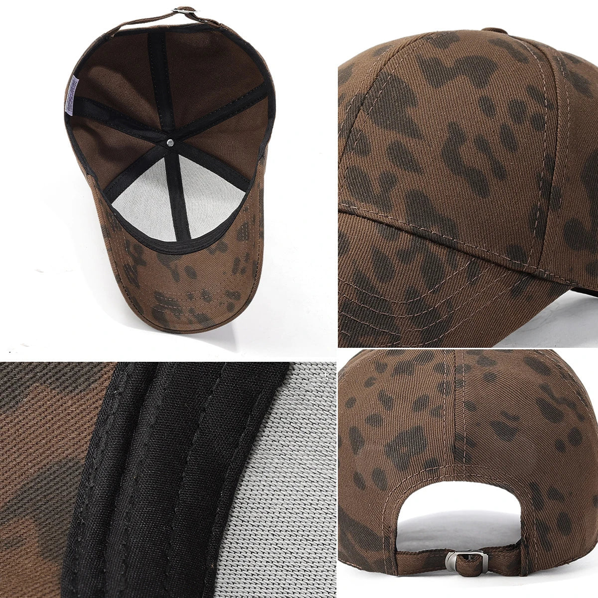 Four-Season Korean Style Leopard Print Hard Top Baseball Cap