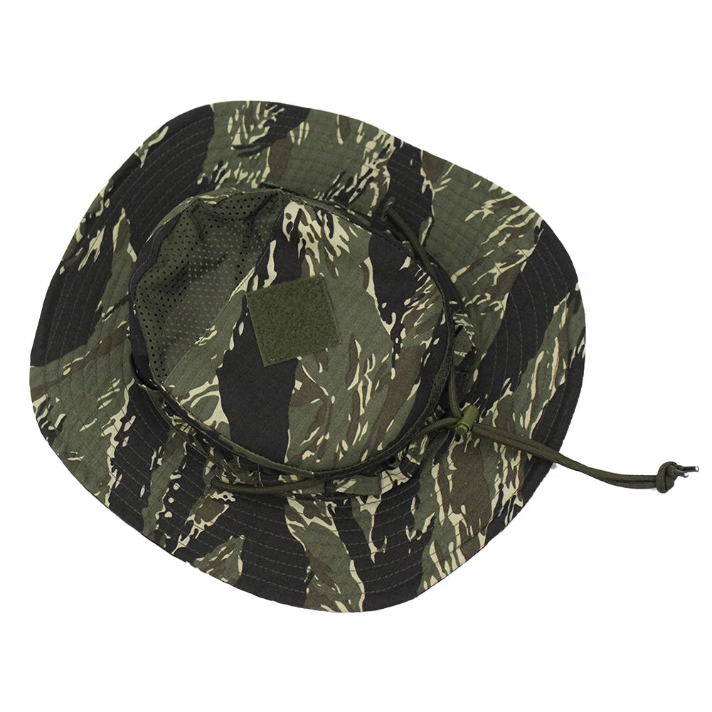 Camouflage Enthusiasts Square Pocket Camo Bonnie Cap US Bucket Benny Hats Fishing
