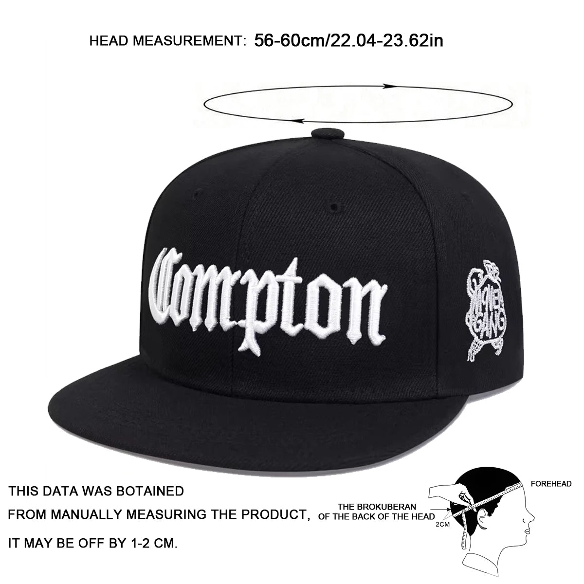 Unisex Compton Embroidery Hip-hop Hats Spring And Autumn Outdoor Sports Casual Baseball Caps
