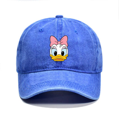 Unisex Vintage Washed Mickey Minnie Print Baseball Cap for Men Women