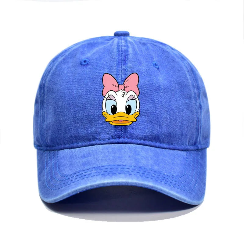 Unisex Vintage Washed Mickey Minnie Print Baseball Cap