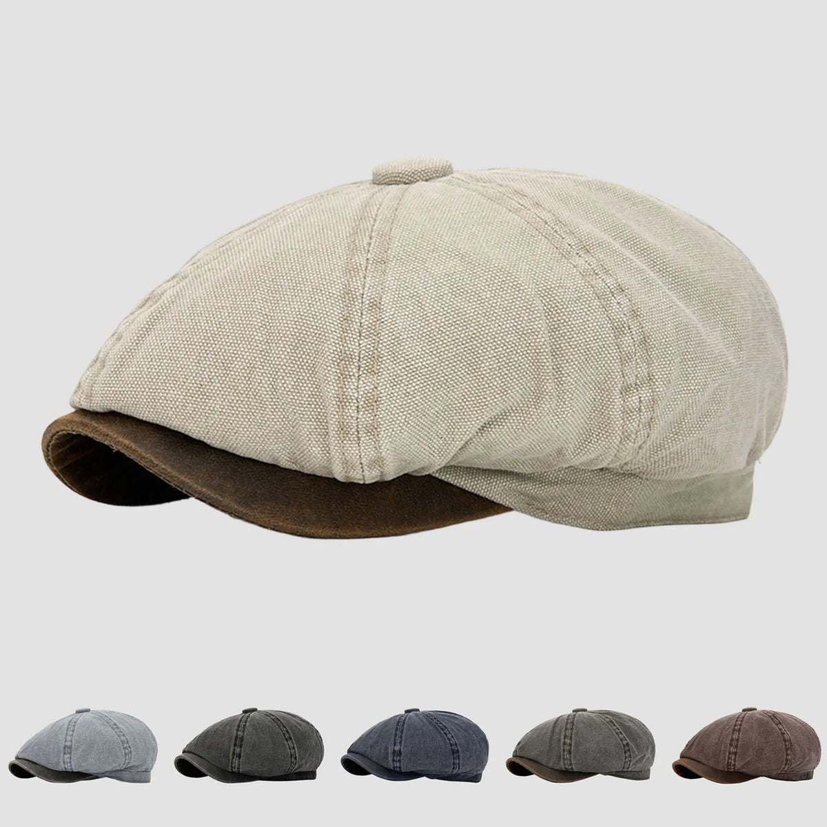 Decorative Christmas Caps Adults British Color Blocked Newsboy Cap