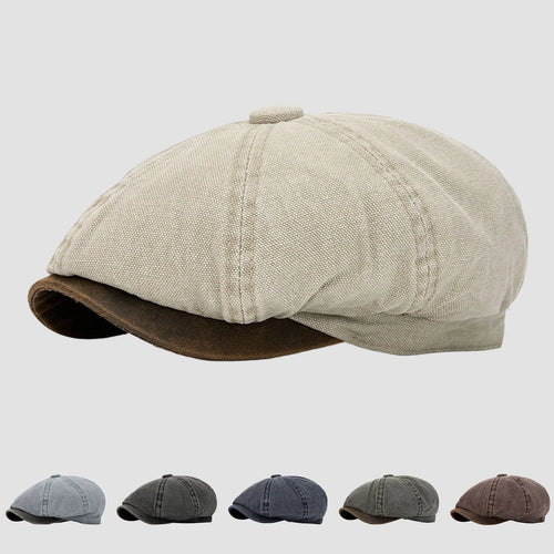 Decorative Christmas Caps Adults British Color Blocked Newsboy Cap
