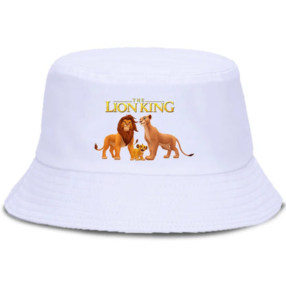 Anime The Lion King Printed Fisherman Hat Cute Cartoon Bucket Hats Autumn Summer