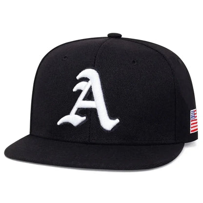 Unisex Gothic A Letter American Flag Embroidery Hip-Hop Hats