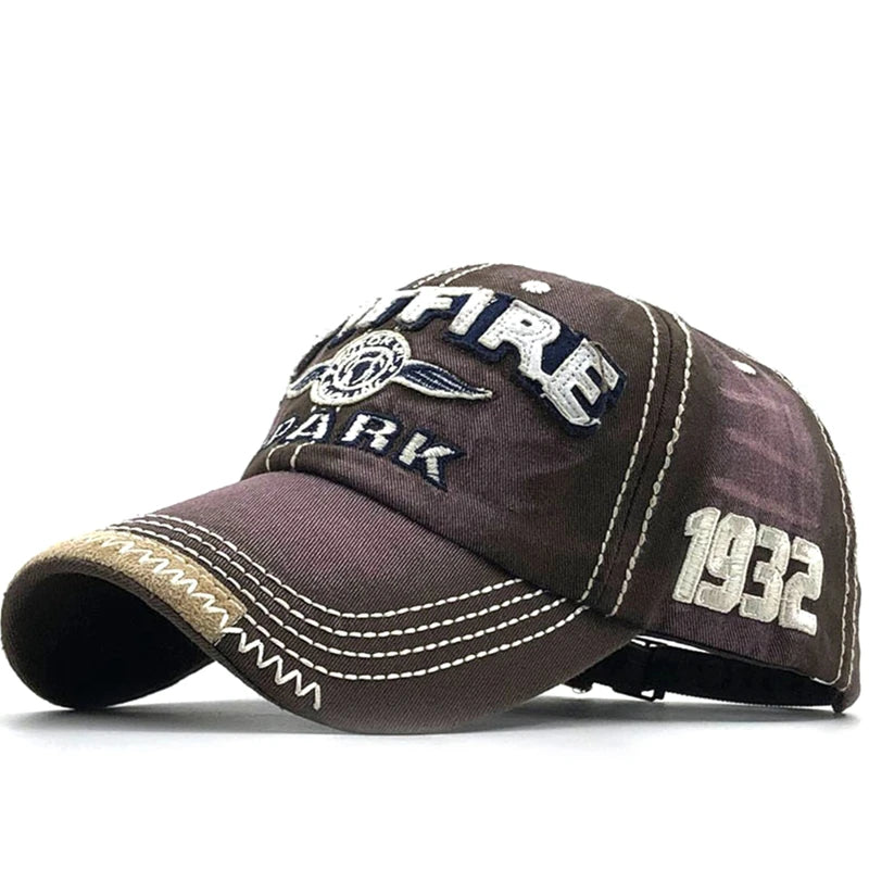 Embroidered Letter 1932 Washed Cloth Retro Style Baseball Cap