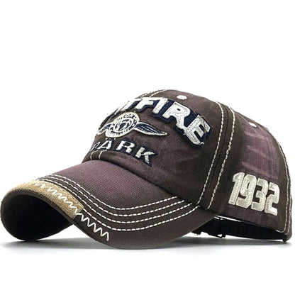 Embroidered Letter 1932 Washed Cloth Retro Style Baseball Cap