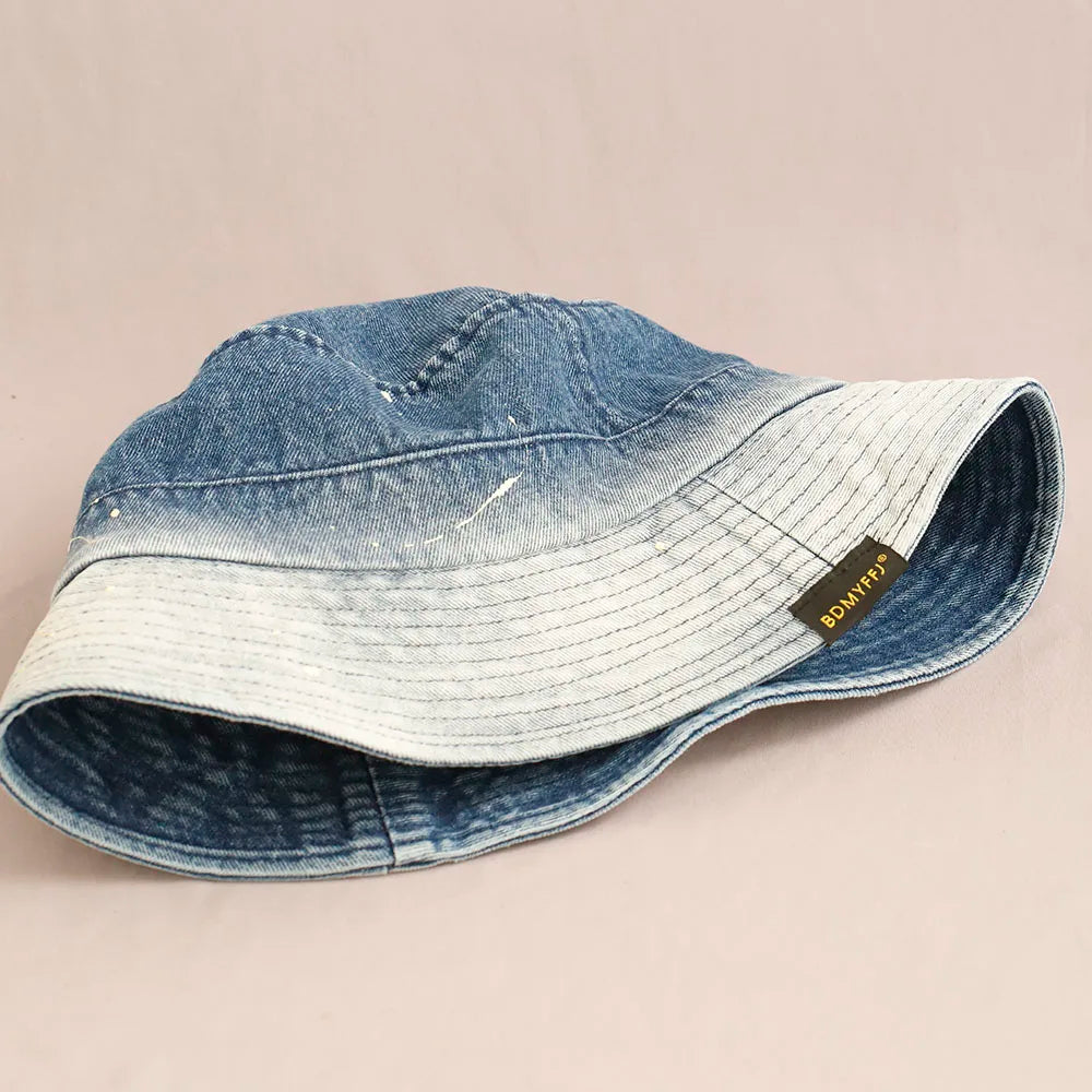 2026 Washed Denim Bucket Hat Women Fisherman's Hat