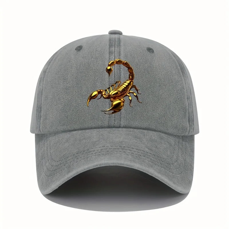 Golden Scorpion Printed Baseball Hat Retro Lightweight Washable Hat for Men