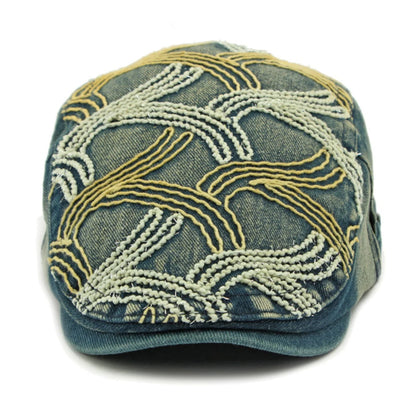 Vintage Artist Painter Beret Hat Male Female Adjustable Denim Beret Cap