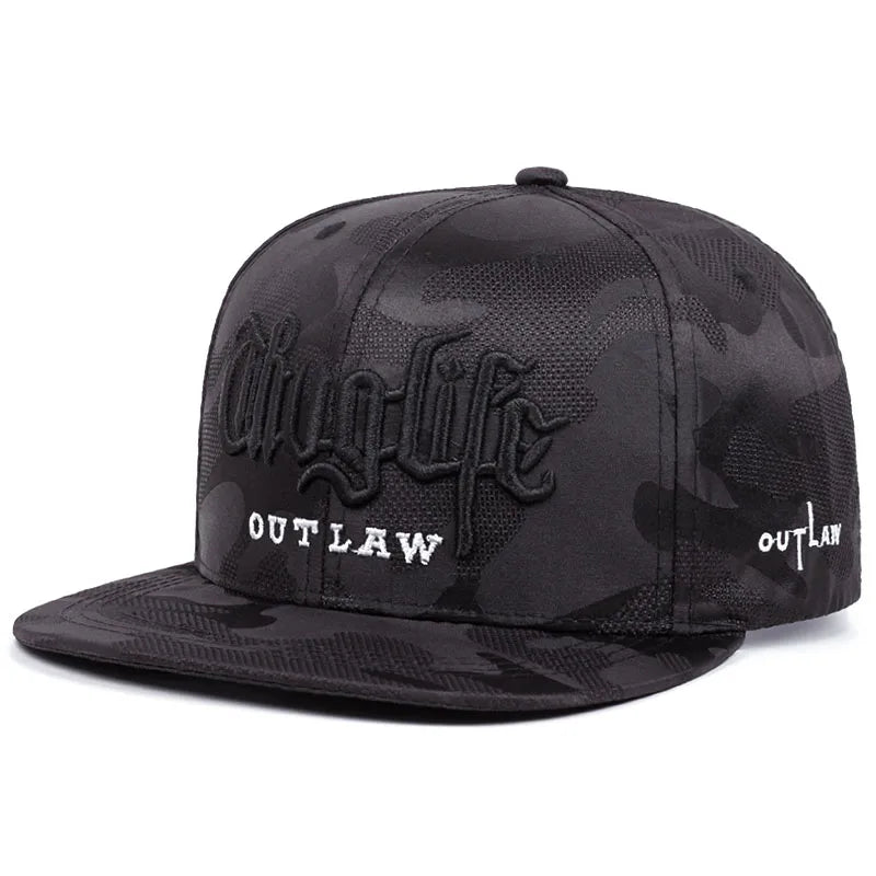 Fashion Personalized New Flat Brimmed Hat Riot Life Embroidered Street Hip Hop Hat