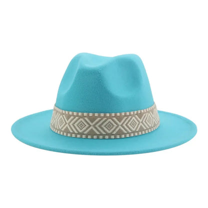 Panama Hat Western Cowboy Hats For Women Solid Big Brim Casual Fedoras Men Women