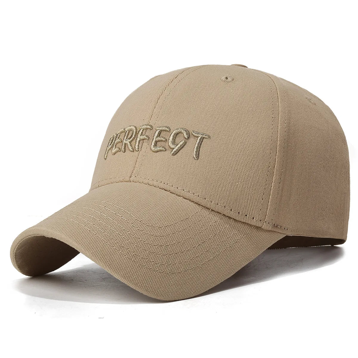 Cotton Black Letters Gold Thread Embroidery Baseball Cap