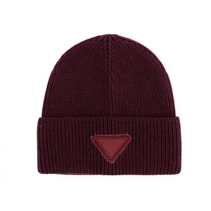 Winter Cotton Knitted Beanies Leather Heart Outdoor Hat Children Hats