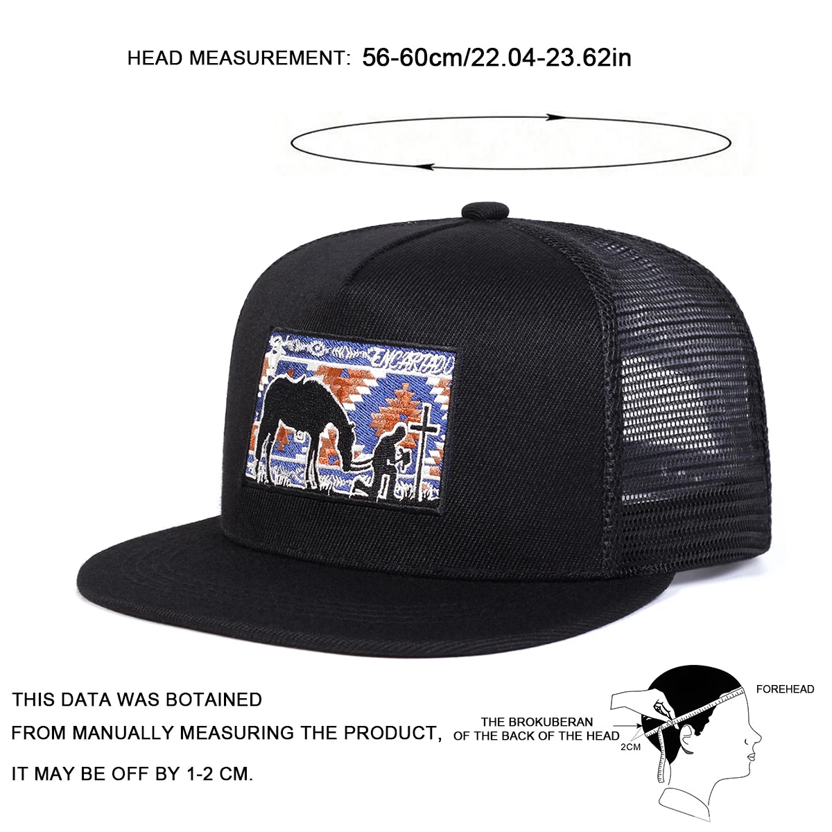 Unisex Horse Cross Embroidery Hip-hop Net Hats Spring Summer Sports Cap