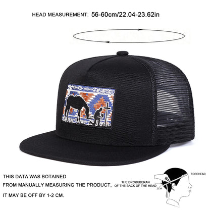 Unisex Horse Cross Embroidery Hip-hop Net Hats Spring Summer Sports Cap