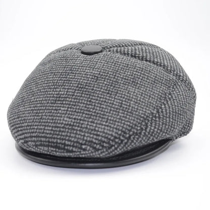 Men Middle-Aged Solid Hat Autumn And Winter Hats Warm Ear Protectors Senior Hat