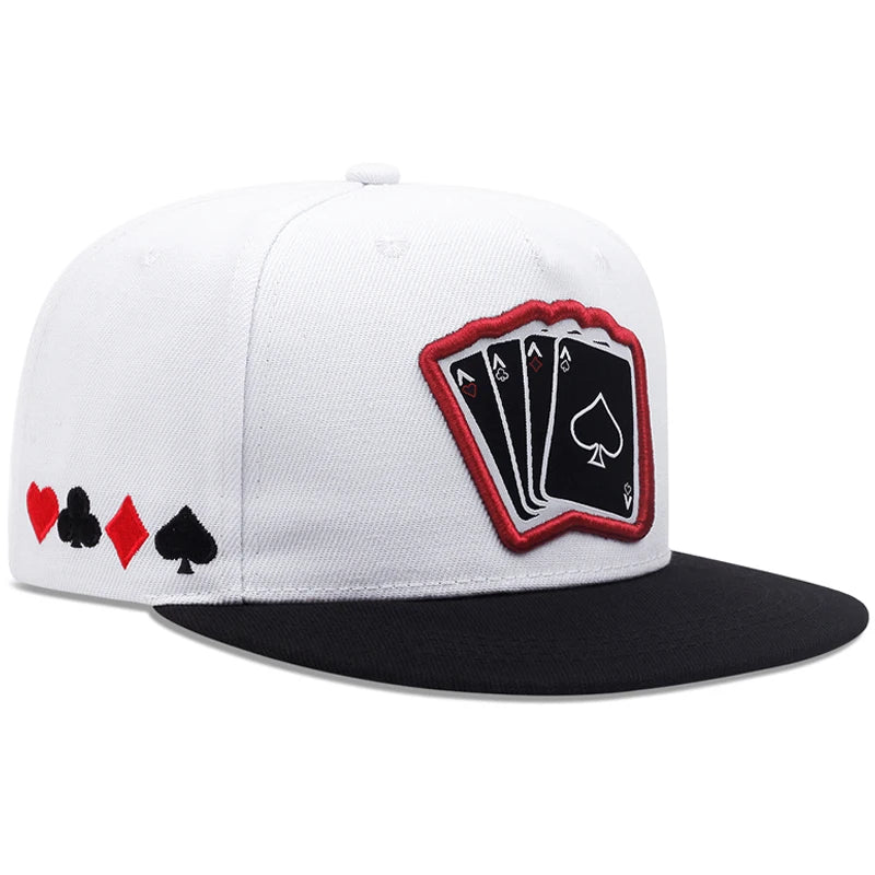 Poker A Four Flat Edge Hat Trendy Hip Hop Hat