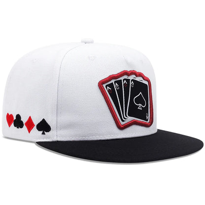 Poker A Four Flat Edge Hat Trendy Hip Hop Hat