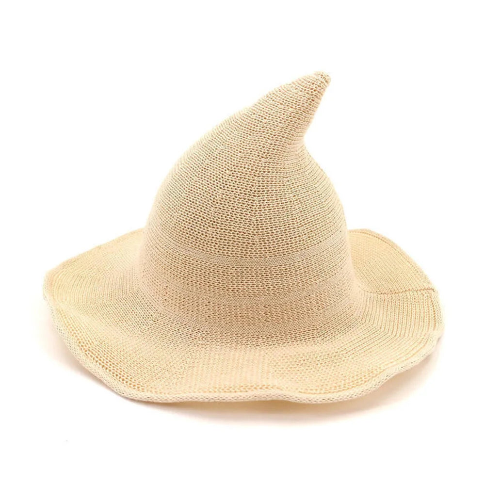 Halloween Witch Hat Long Point Hat Knitted Cap For Women Halloween Party Hat