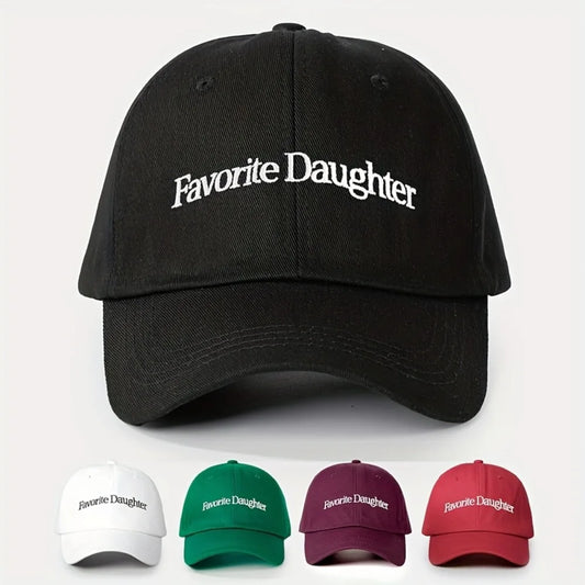 1pc Solid Color Embroidered Baseball Cap for Women