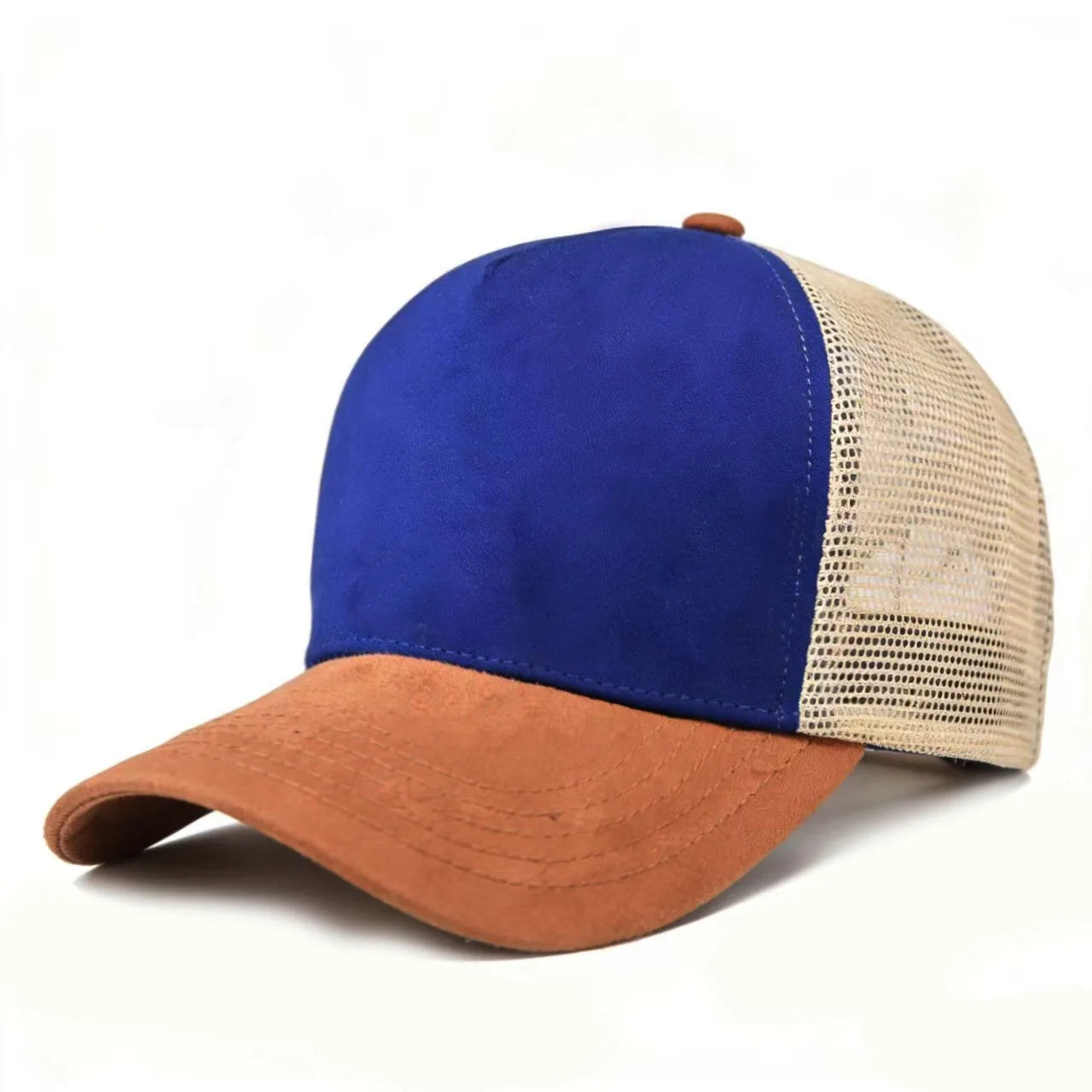 New Summer Mesh Baseball Cap Women Men Solid Suede Cap
