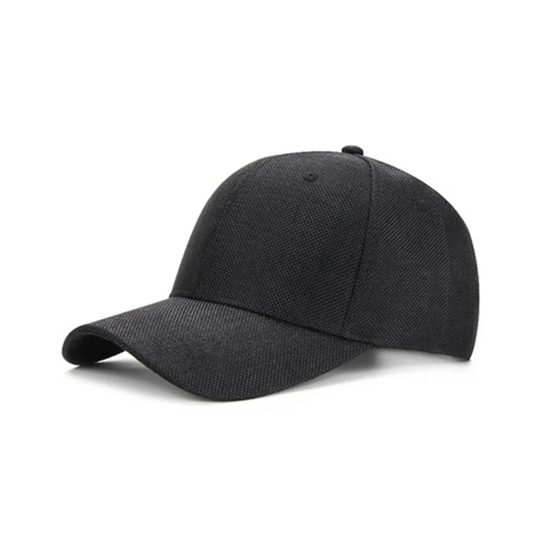 New Big Size Deep Faux Linen Baseball Hats Outdoor