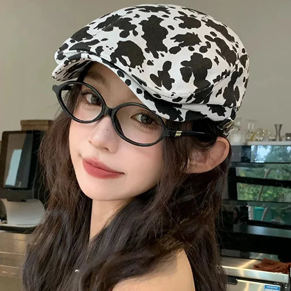 Spring Women's Retro Leopard Print Forward Cap