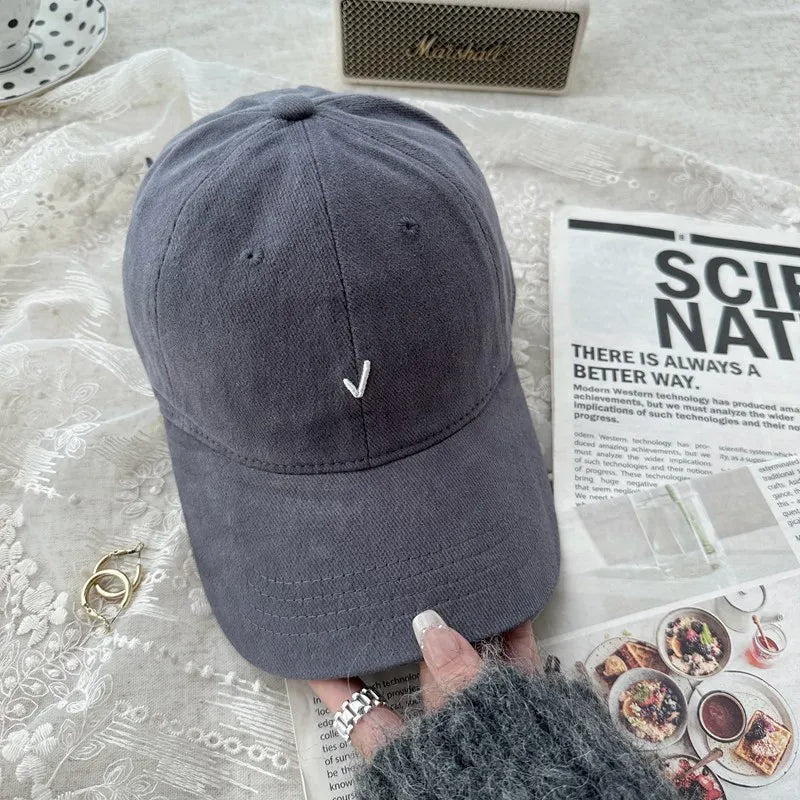Fashion Embroidery Baseball Cap Wide Brim Retro Baseball Hat