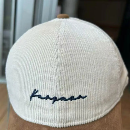 Embroidered Letter Baseball Hat Corduroy Wide Brim Outdoor