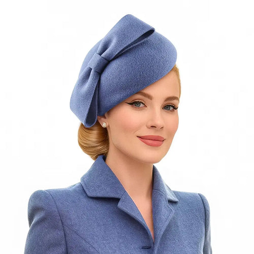 Women's British Retro Floral Wool Beret Fashion Accessory Trendy Banquet Hat