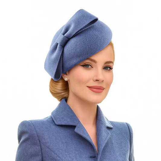 Women's British Retro Floral Wool Beret Fashion Accessory Trendy Banquet Hat