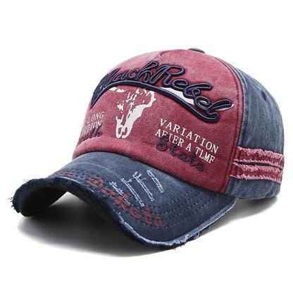 Unisex Washed Cotton Vintage Cap Letter Embroidery Baseball Cap