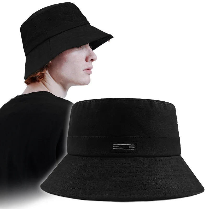 Oversize Big Head Cotton Bucket Hat Fisherman Fishing Plus Size Sun Cap Kids Boys Girls