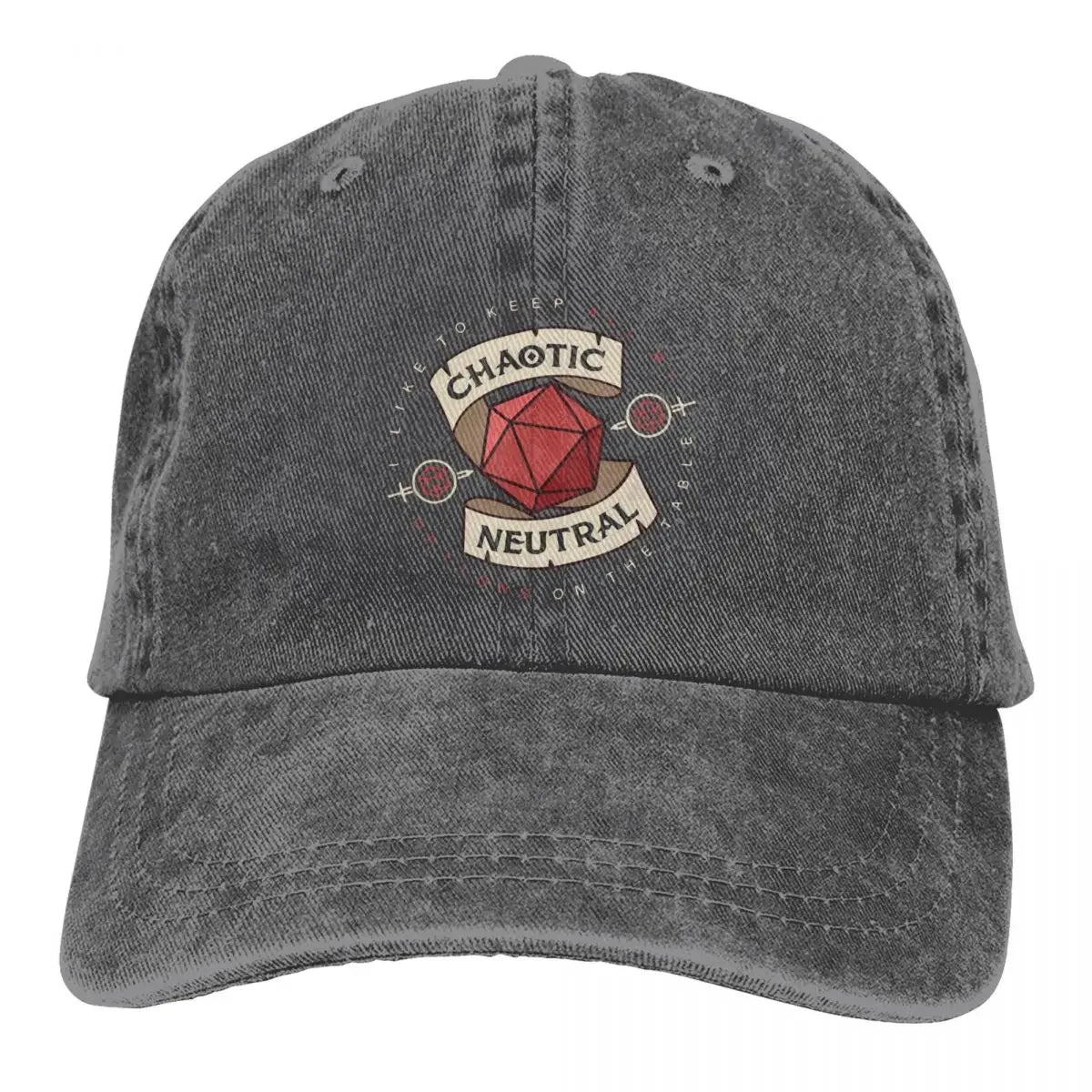 Chaotic Neutral Alignment Kinda Care Kinda Dont Baseball Caps