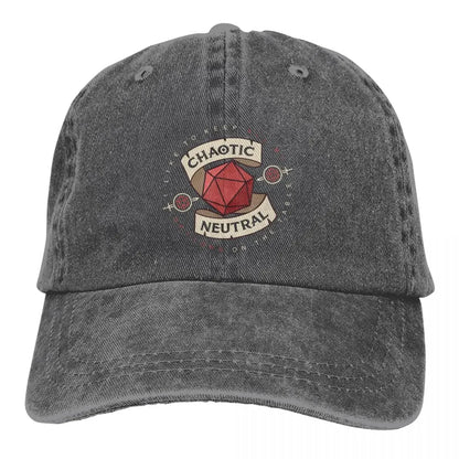 Chaotic Neutral Alignment Kinda Care Kinda Dont Baseball Caps
