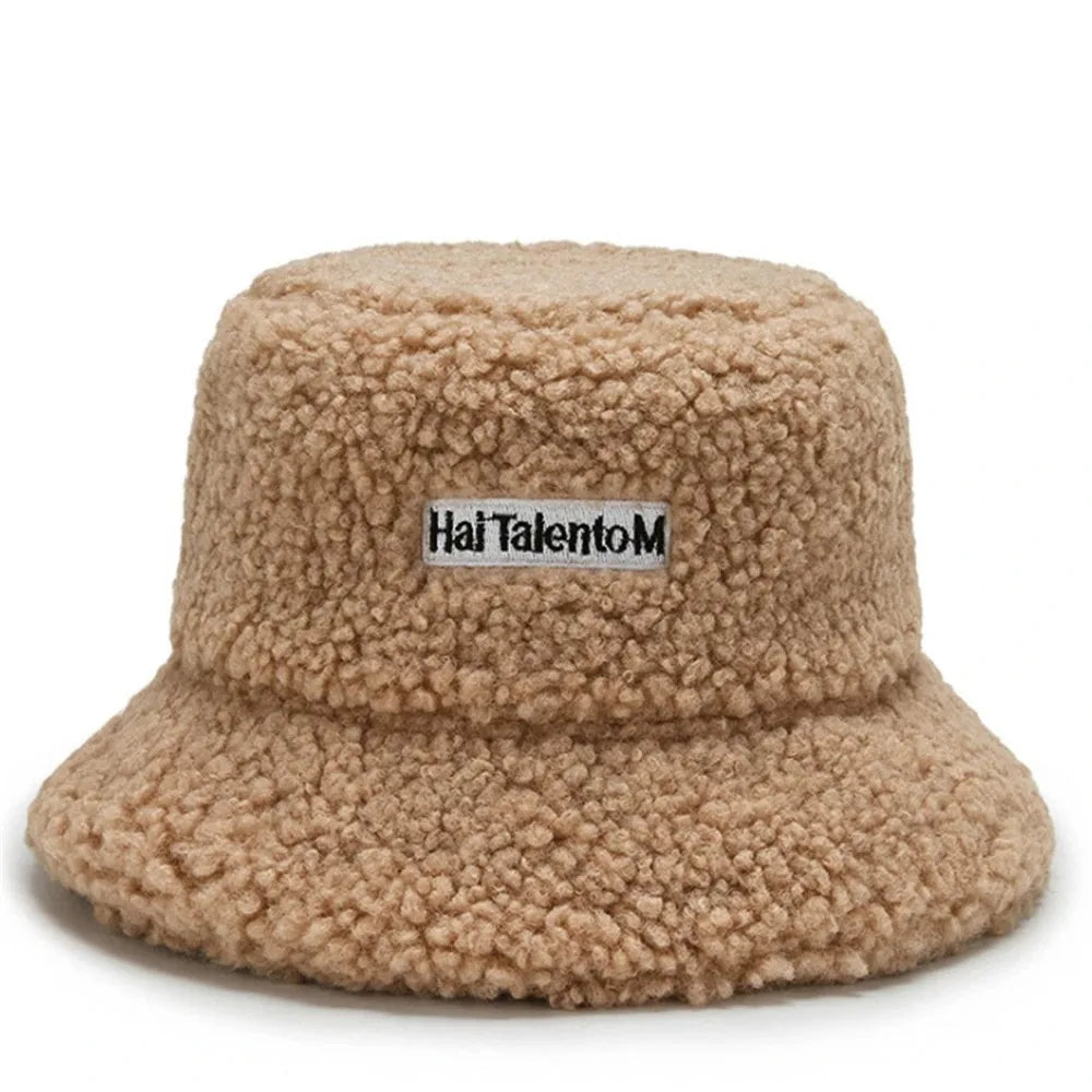 Winter Warm Fleece Bucket Hat for Men Women