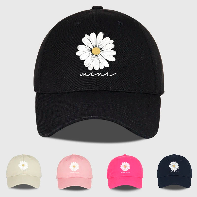 "Mini" Daisy Flower Print Baseball Cap